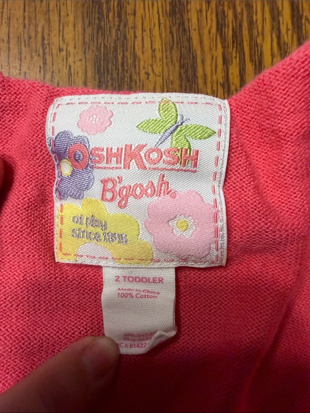 OshKosh B'gosh Pink and Coral Floral Knit Dress Top